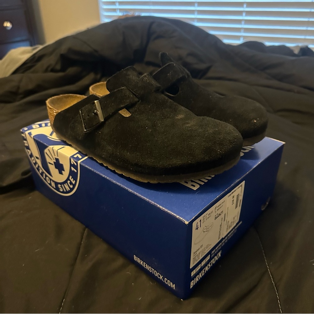 Birkenstock Black Suede Clogs